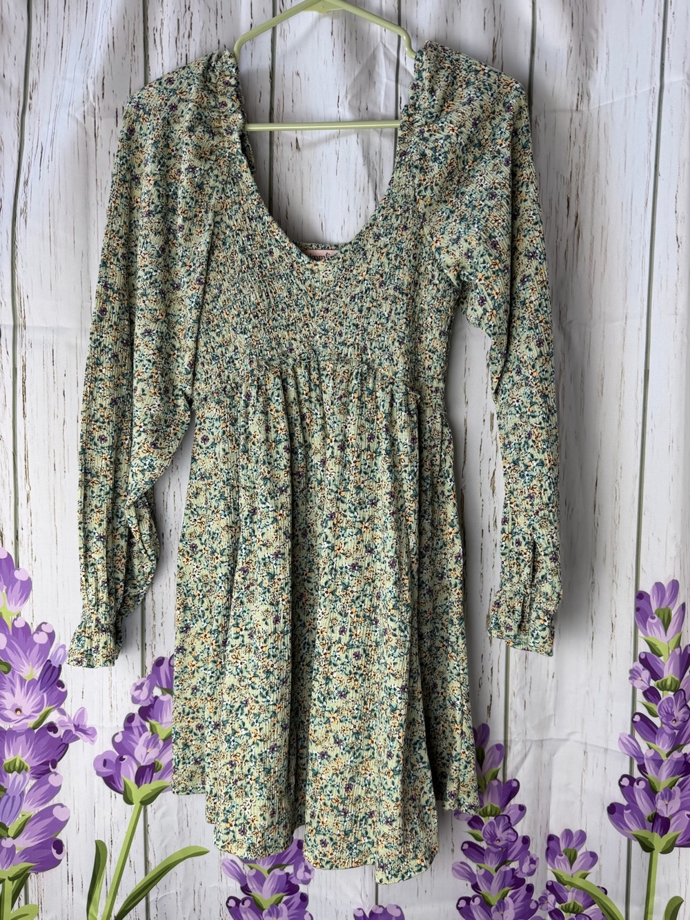 Floral Long Sleeve Mini Dress
